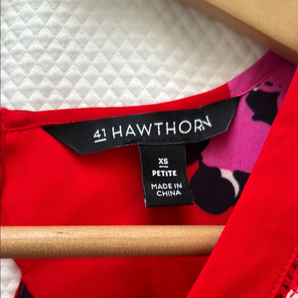 41 Hawthorn Red Floral Mini Sundress with Cap Sleeves - Picture 2 of 7